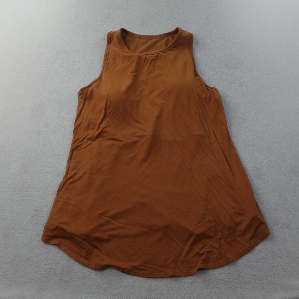 SheBird Tank Top Womens Size 5 Orange Built In Bra Modal Stretch Longline